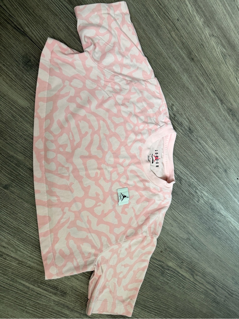 Jordan Light Pink Animal-Print Crew Tee